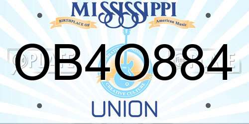 OB4O884 Mississippi License Plate
