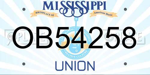 OB54258 Mississippi License Plate