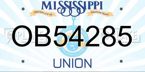 OB54285 Mississippi License Plate