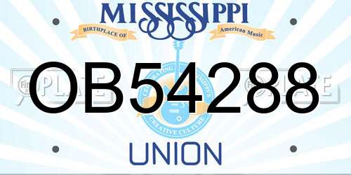 OB54288 Mississippi License Plate