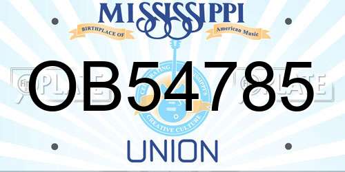 OB54785 Mississippi License Plate