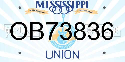 OB73836 Mississippi License Plate