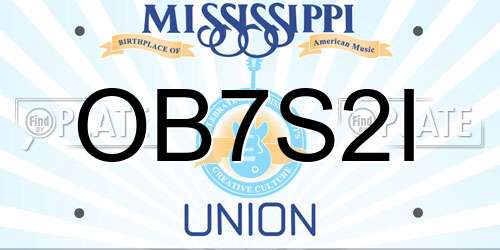 OB7S2I Mississippi License Plate