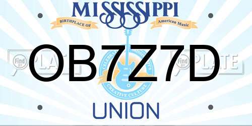 OB7Z7D Mississippi License Plate