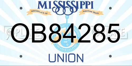 OB84285 Mississippi License Plate