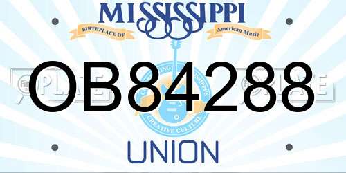 OB84288 Mississippi License Plate