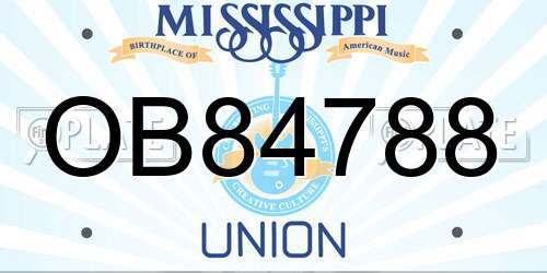 OB84788 Mississippi License Plate