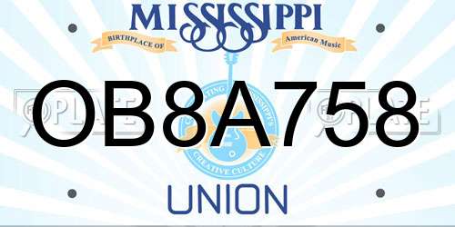OB8A758 Mississippi License Plate