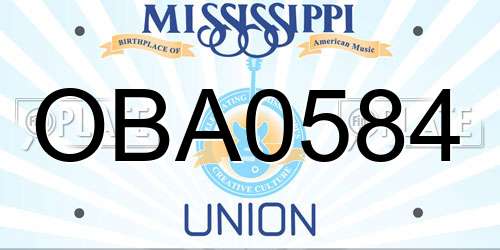 OBA0584 Mississippi License Plate
