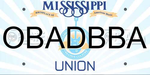 OBADBBA Mississippi License Plate