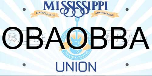 OBAOBBA Mississippi License Plate