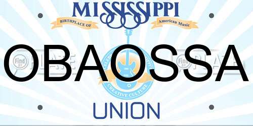 OBAOSSA Mississippi License Plate