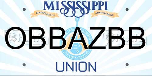 OBBAZBB Mississippi License Plate