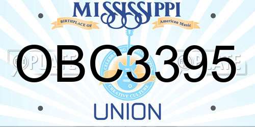 OBC3395 Mississippi License Plate
