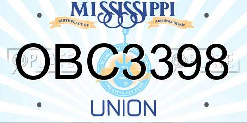 OBC3398 Mississippi License Plate