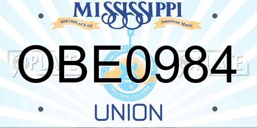 OBE0984 Mississippi License Plate
