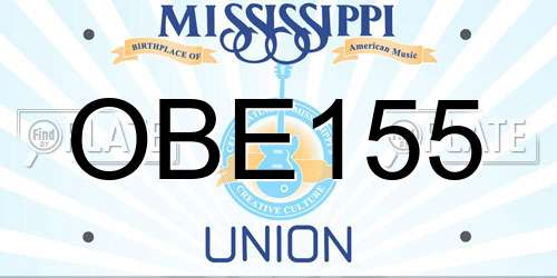 OBE155 Mississippi License Plate