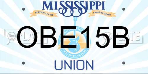 OBE15B Mississippi License Plate