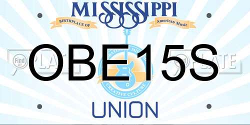 OBE15S Mississippi License Plate