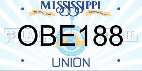 OBE188 Mississippi License Plate