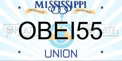 OBEI55 Mississippi License Plate
