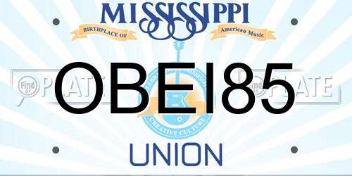 OBEI85 Mississippi License Plate