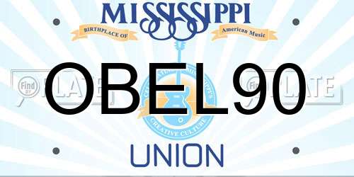 OBEL90 Mississippi License Plate