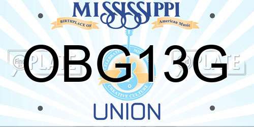 OBG13G Mississippi License Plate