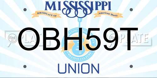 OBH59T Mississippi License Plate