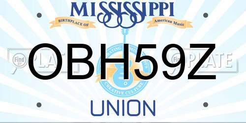 OBH59Z Mississippi License Plate