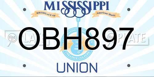 OBH897 Mississippi License Plate