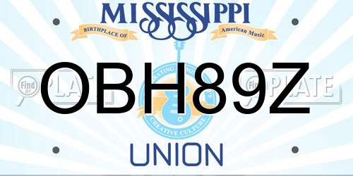 OBH89Z Mississippi License Plate