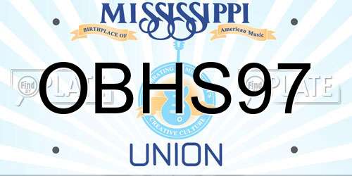 OBHS97 Mississippi License Plate