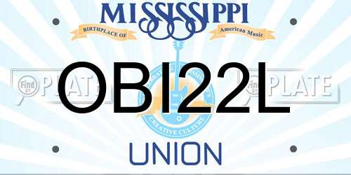 OBI22L Mississippi License Plate