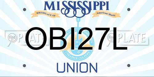 OBI27L Mississippi License Plate