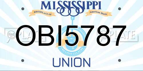 OBI5787 Mississippi License Plate