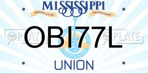 OBI77L Mississippi License Plate