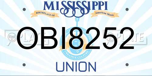 OBI8252 Mississippi License Plate