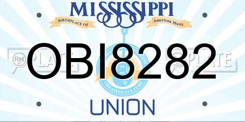 OBI8282 Mississippi License Plate