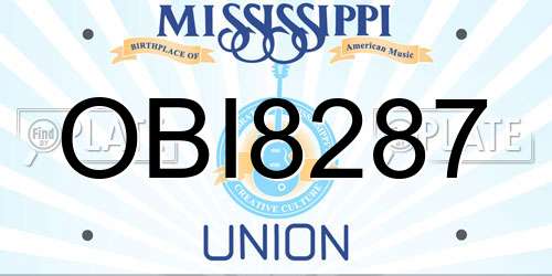 OBI8287 Mississippi License Plate
