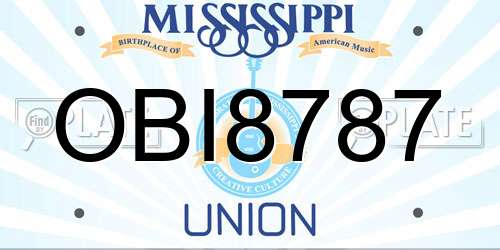 OBI8787 Mississippi License Plate