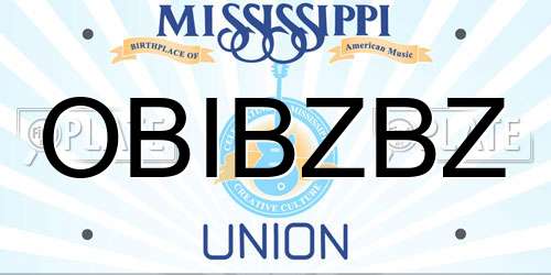 OBIBZBZ Mississippi License Plate