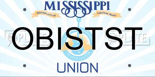 OBISTST Mississippi License Plate