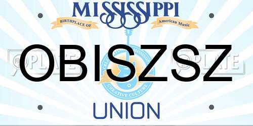 OBISZSZ Mississippi License Plate