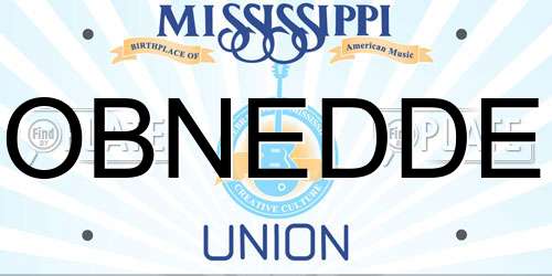 OBNEDDE Mississippi License Plate