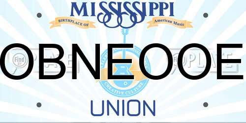 OBNEOOE Mississippi License Plate