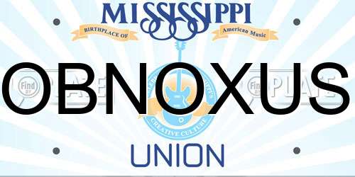 OBNOXUS Mississippi License Plate