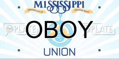 OBOY Mississippi License Plate