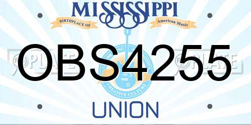 OBS4255 Mississippi License Plate