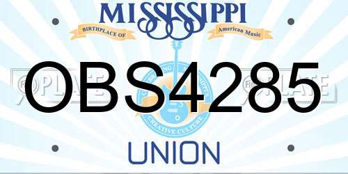 OBS4285 Mississippi License Plate